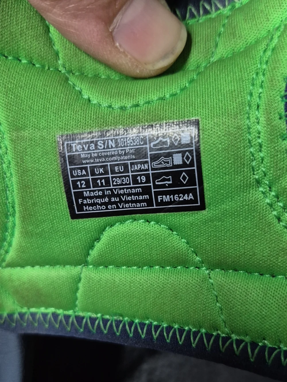 Teva Children's 12 Navy & Lime Green Kids' Adjustable Sandals
